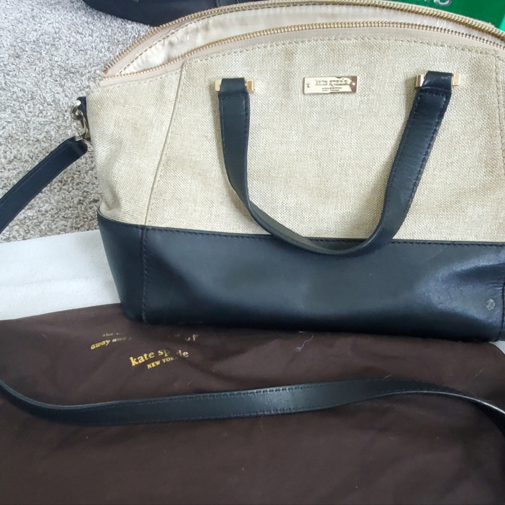 Kate Spade canvas and leather handbag